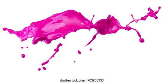 Pink Paint Splash Isolated On A White Background