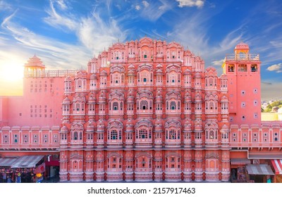 Pink palace Hawa Mahal, Jaipur, India, beautiful sunset view