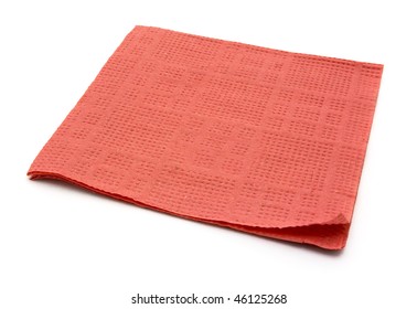 Pink Paper Napkin Isolated On White