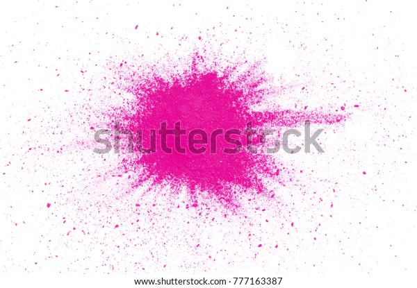 Pink Particles Splatter On White Background Stock Photo (Edit Now