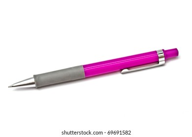 Pink Pen Isolated On White Background