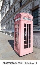 Pink Phone Booth In London