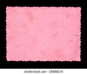 Pink photo paper isolated on black