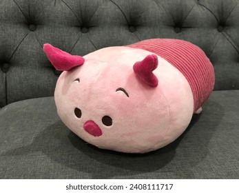 Pink pig doll sofa pillow