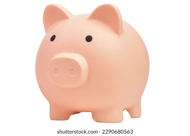 The pink piggy bank on white background.Png File