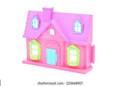 pink plastic dollhouse