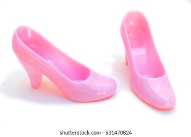 pink plastic heels