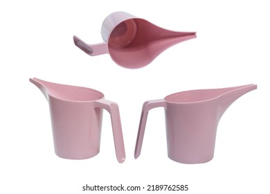 Pink Plastic Water Jug On A White Background,with Clipping Path