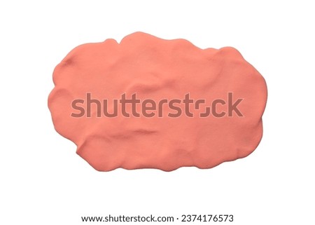 Pink plasticine handmade texture cloud frame on white background