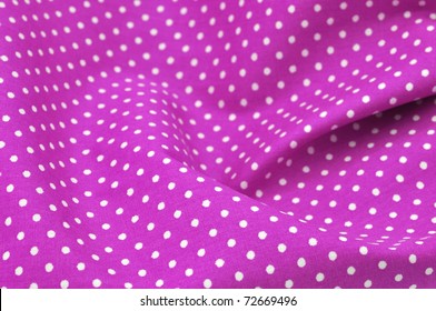 Pink Polka Dot Fabric In Full Frame