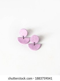 Pink Polymer Clay Earrings Hand Made