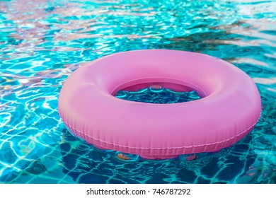 Pink Pool Float Ring Floating Refreshing Stock Photo 746787292 ...