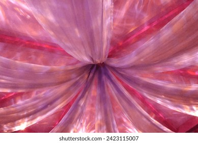 Pink and purple bed curtain
