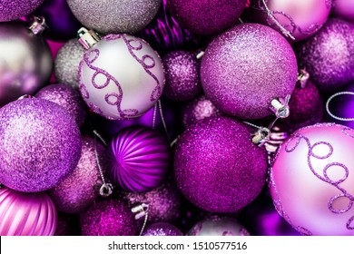 Pink And Purple Christmas Ball Ornaments