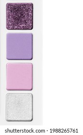 Pink And Purple Eyeshadow Palette On White Background