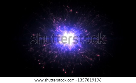 Pink & purple futuristic space particles  in bright round energy structure. space orb VFX design element. Abstract colorful lights background animation energy ray of power electric magnetic.