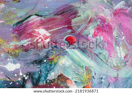 Pink and purple hand painted Abstract background with impasto textures. Thick paint texture for web design, art print, textured fonts, figures, and shapes