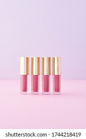 Pink And Purple Lipstick Flat-lay Product Photoshoot Able To Put Your Brand