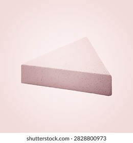 Pink rectangular eraser with beveled edges on white background