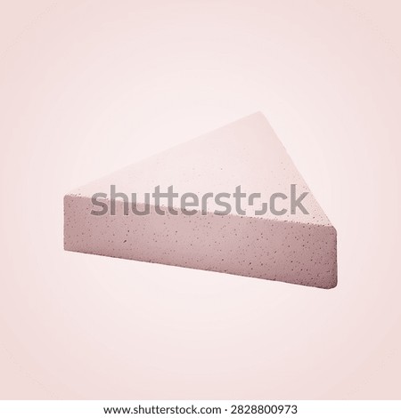 Pink rectangular eraser with beveled edges on white background