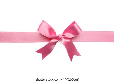 Pink Ribbon Bow On White Background Stock Photo 444166069 | Shutterstock