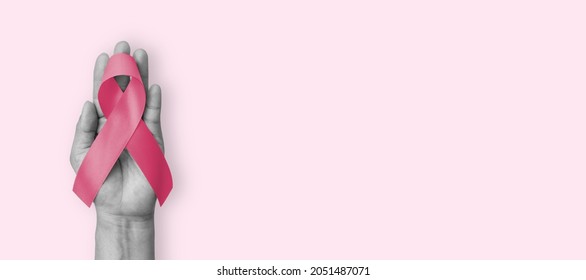 Pink Ribbon For Breast Cancer Awareness In October, Wear Pink Day Charity For Woman Health Fighting With Breast Tumor Illness (bow Isolated With Clipping Path On White Background)