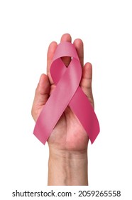 Pink Ribbon For Breast Cancer Awareness In October, Wear Pink Day Charity For Woman Health Fighting With Breast Tumor Illness (bow Isolated With Clipping Path On White Background)