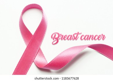 Pink ribbon breast cancer sign - Shutterstock ID 1183677628