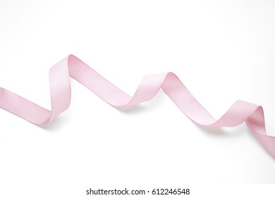 Pink Ribbon On White Background Stock Photo 612246548 | Shutterstock