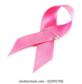 Pink Ribbon Sign Isolated On White