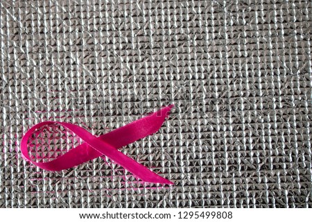 Pink ribbon.Breast cancer awareness pink ribbon.Breast cancer prevention campaign.Breast cancer awareness symbol.