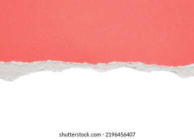 Pink Ripped Paper Torn Edges Strips Isolated On White Background