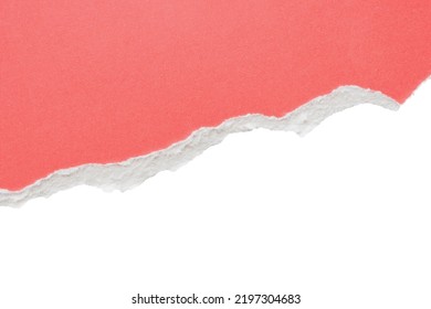 Pink Ripped Paper Torn Edges Strips Isolated On White Background