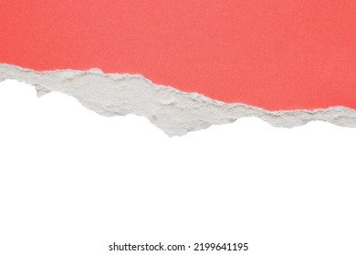 Pink Ripped Paper Torn Edges Strips Isolated On White Background