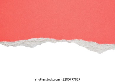 Pink Ripped Paper Torn Edges Strips Isolated On White Background