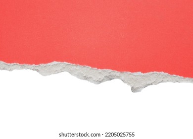 Pink Ripped Paper Torn Edges Strips Isolated On White Background