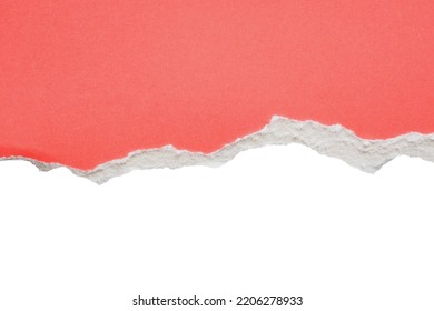 Pink Ripped Paper Torn Edges Strips Isolated On White Background