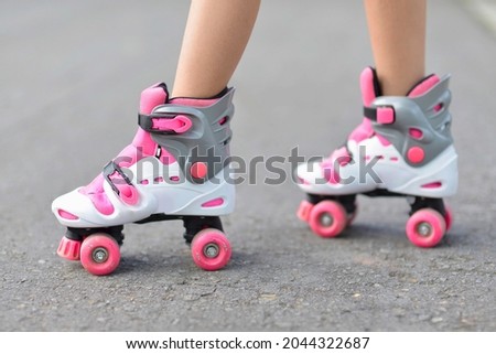 Similar – Woman in roller blades in skate park