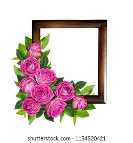 Two Beautiful Pink Rose Isolated Wooden Stock Photo 1284347227 ...