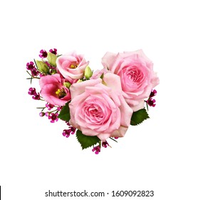 Pink Rose Flowers Heart Shape Arrangement Stock Photo 1609092823 ...