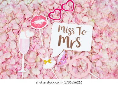 Pink Rose Petals And Bachelorette Party Stickers