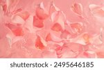 Pink Rose Petals Placed on Water Surface. Beauty and Spa Background.