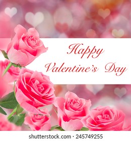 Happy Valentines Day Greeting Card Pink Stock Vector (Royalty Free ...