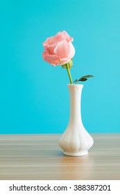 Pink Roses In A Vase