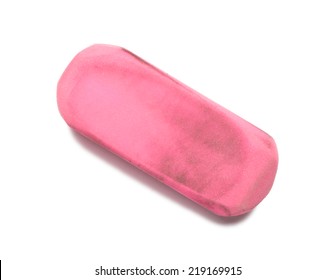 Pink Rubber Eraser On White