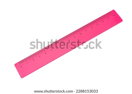 Pink ruler isolated on white background