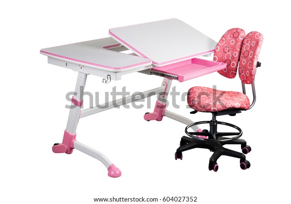 Pink School Desk Pink Chair Stand Stock Photo Edit Now 604027352