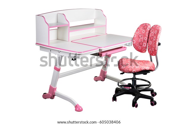 Pink School Desk Chair Stand Stock Photo Edit Now 605038406 Pink School Desk Chair Stand Stock