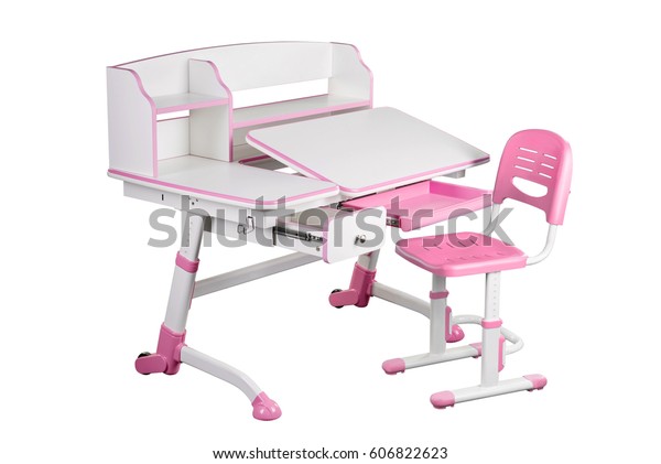 Pink School Desk Chair Stand Stock Photo Edit Now 606822623 Pink School Desk Chair Stand Stock