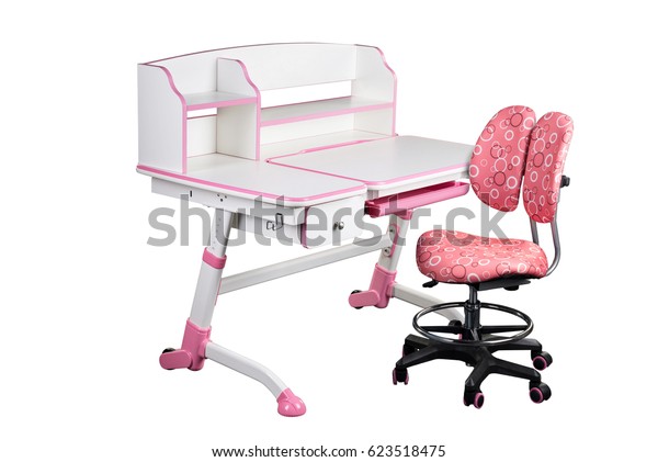 Pink School Desk Pink Chair Stand Stock Photo Edit Now 623518475